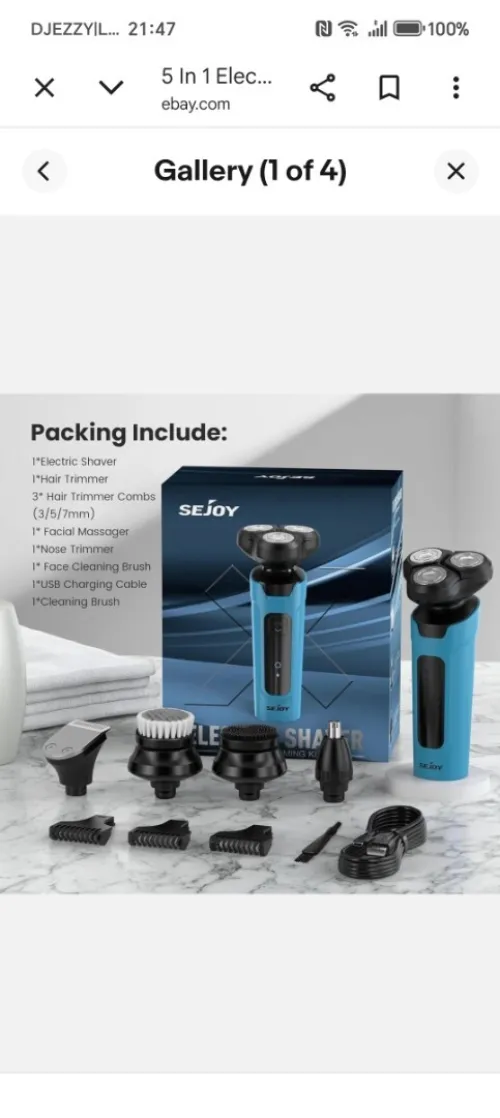Sejoy 5in1 electric shaver rotary bear razor waterproof growing kit