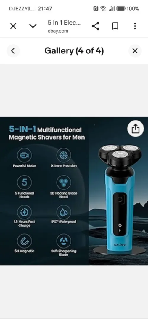 Sejoy 5in1 electric shaver rotary bear razor waterproof growing kit