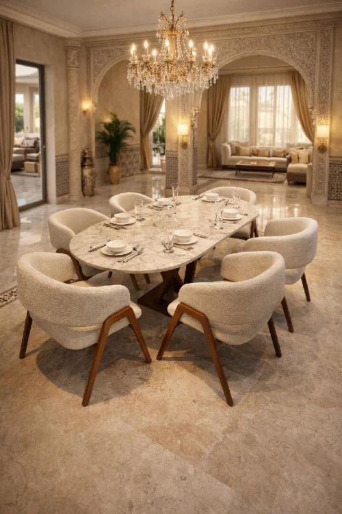 Table de salle à manger 6 chaise &طاولة طعام 6 كراسي
