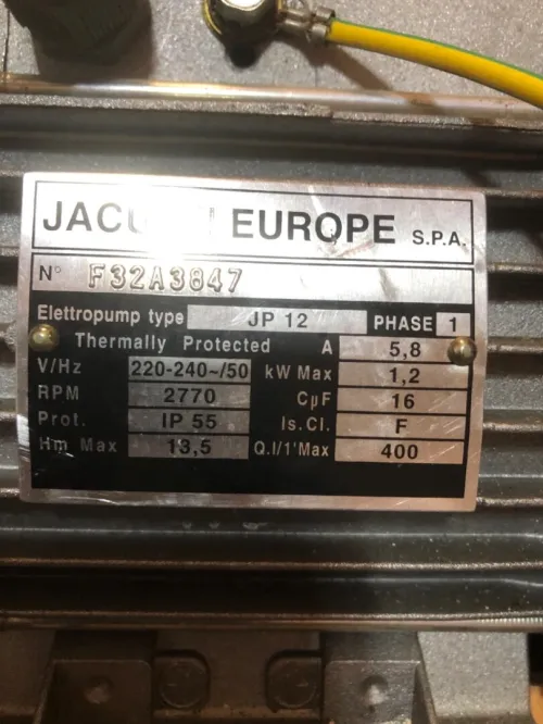 Pompe de circulation de jacuzzi Europe