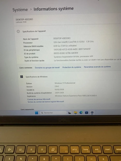 dell latitude 3440 i5 1235u  ram 8 ddr4 512 ssd nvme
