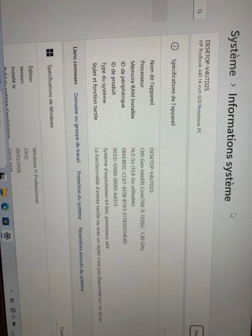 hp probook 440 g10 i5 1335 u ram 16 256 ssd