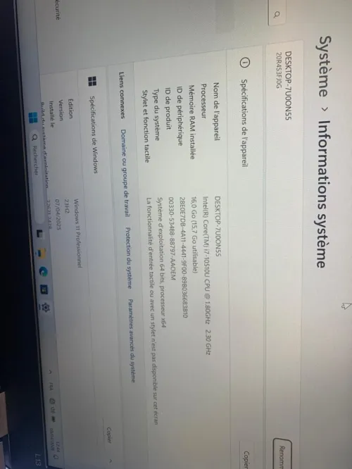 thinkpad l13 I7 10510U RAM 16 DDR4 256 SSD NVME