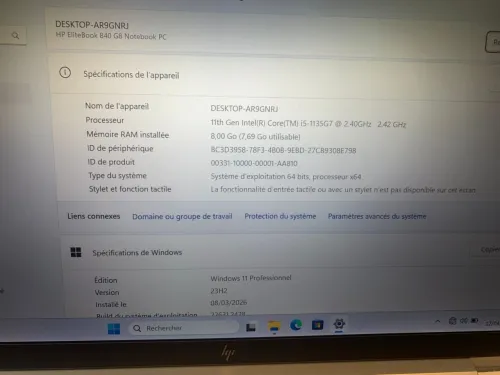 hp elitebook 840 g8 i5 1135 G7 ram 08 ddr4 ssd 256 nvme