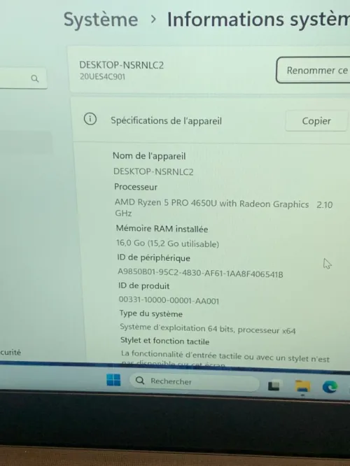THINKPAD T14 Ryzen5 PRO 4650U Ram16 ddr4 SSD 256 NVME