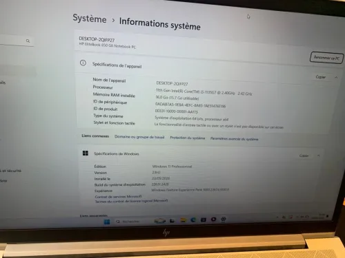 HP ELITEBOOK 850 G8 i5 1135G7Ram 16 ddr4 SSD 512 NVME