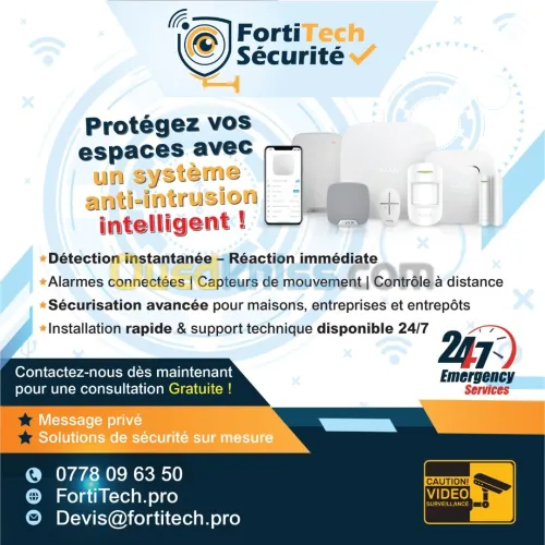 Installation Système Anti Intrusion, Alarme ( Ajax , Tiger, niveau, teletech )