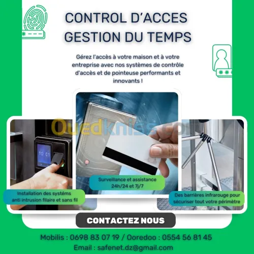 Installation et Maintenance des systèmes Contrôle d'Accès (Pointage - Gestion du personnel - In/Out)