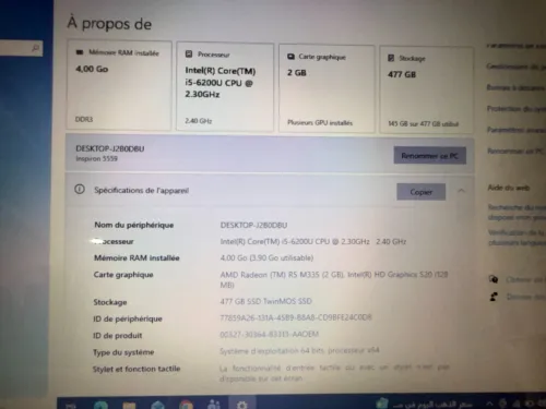 Ordinateur portable Dell Inspiron 5559.