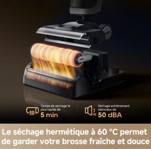 Dreame H14 Dual Aspirateur Laveur, 18kPa, Aspirateur fonctionnel multisurfaces 5-en1 La portée à plat à 180