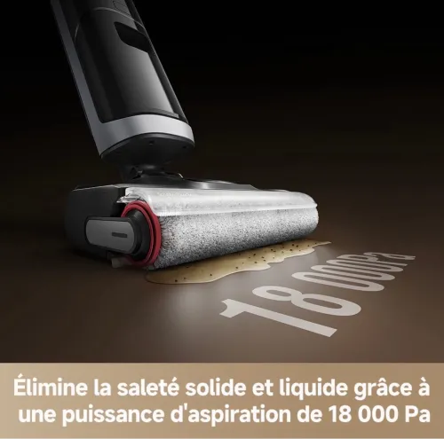 Dreame H14 Dual Aspirateur Laveur, 18kPa, Aspirateur fonctionnel multisurfaces 5-en1 La portée à plat à 180