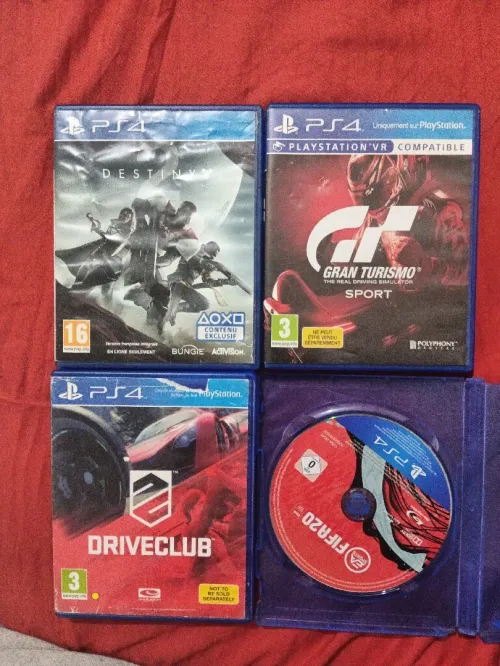 ألعاب PS4 أصلية للبيع (Gran Turismo, Driveclub, Destiny 2, Fifa 20