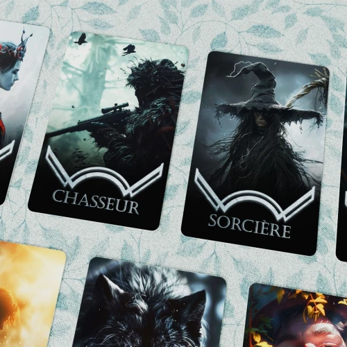  متوفر الآن للطلب Jeu de cartes Loup-Garou ( 22 rôles différents ) en PVC بطاقات لعبة  