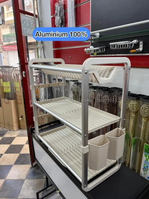 Égouttoir a vaisselle inox et aluminium