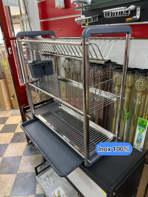 Égouttoir a vaisselle inox et aluminium