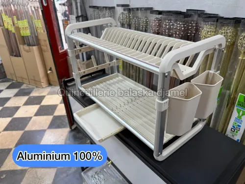 Égouttoir a vaisselle inox et aluminium