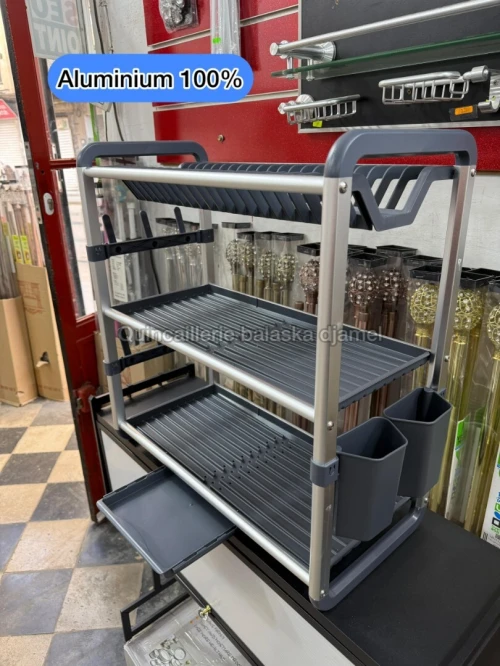 Égouttoir a vaisselle inox et aluminium
