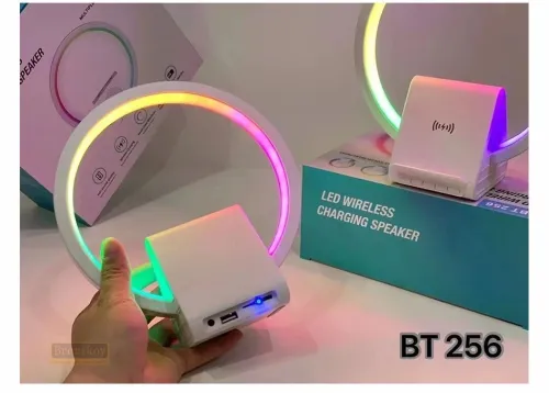 Lampe de chevet avec chargeur sans fil, haut-parleurs Bluetooth rechargeables support de charge  