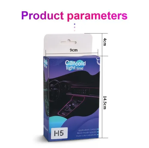 Bande lumineuse Fiber optique Led fluo RGB USB pour intérieur de voiture