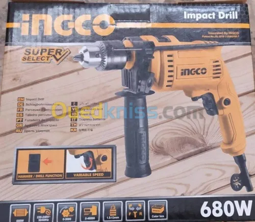 Perceuse à Percussion électrique 680W INGCO  مثقاب كهربائي 680 واط
