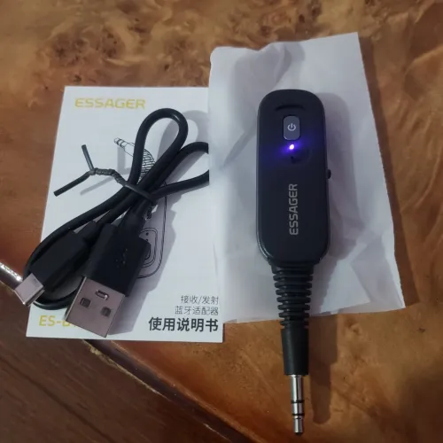 Bluetooth Voiture 5.1,émetteur/ Récepteur audio sans fil adaptateur audio AUX, بلوتوث سيارة متطور