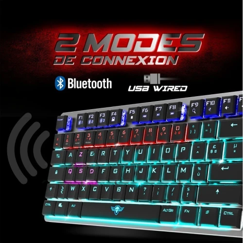 Clavier Gamer Sans Fil - Format Ultra-compact 65% - Bluetooth/USB RGB - AZERTY Xpert-K1300