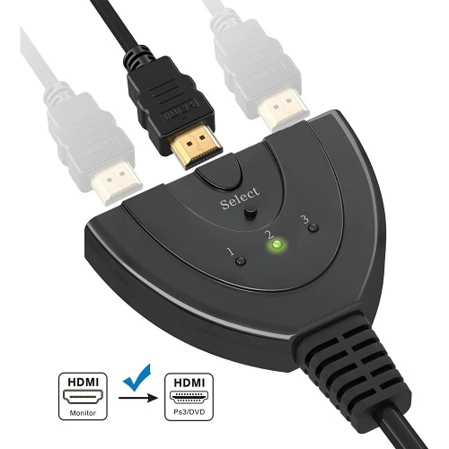 Switch (Commutateur) HDMI 3 Ports 4K Ultras en 1 sortie Prend en charge la 4K 3D 1080P