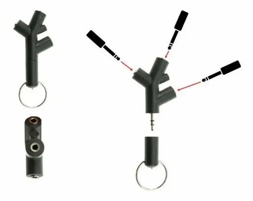 Splitter Répartiteur Jack 3.5mm Male vers 3 x Jack 3.5mm Femelle en Forme de Branche