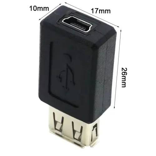 Adaptateur USB 2.0 Type-A Femelle vers Mini USB 5 Pin Femelle
