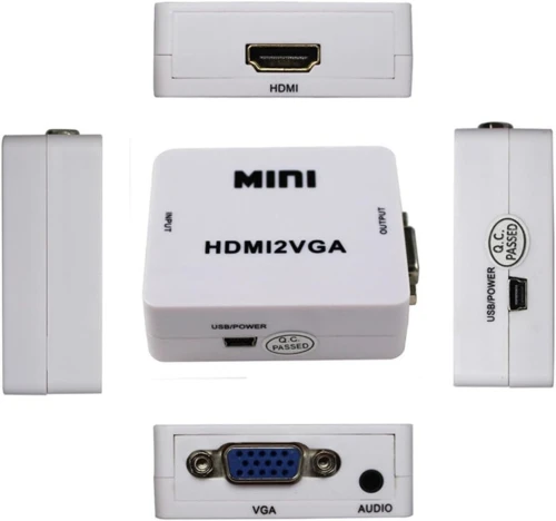 Convertisseur HDMI vers VGA avec Sortie Audio Jack 3.5 mm HDMI2VGA 1080P
