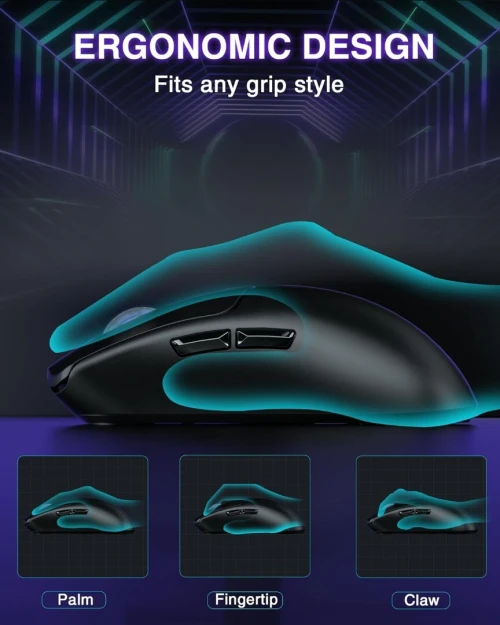 Souris Gaming Professionnel Tri-mode BT 5.0, 2.4G, Filaire jusqu'à 10000DPI Rechargeable SC580 AULA