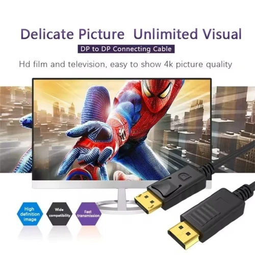 Câble DisplayPort DP 1.2 4K 144 Hz, Câble Audio et Vidéo 1.8 m