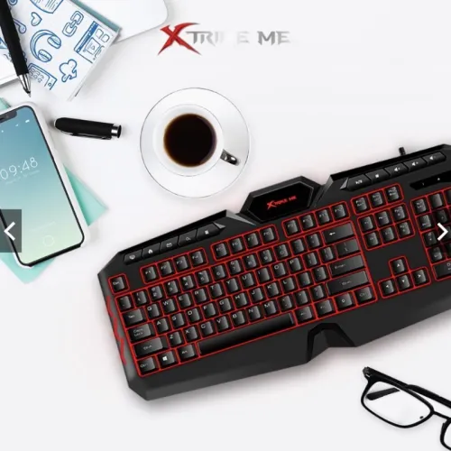 Clavier Gaming Membrane USB Multimédia Anti-Ghosting Rétro-Éclairage RGB QWERTY GK-509 Xtrike Me