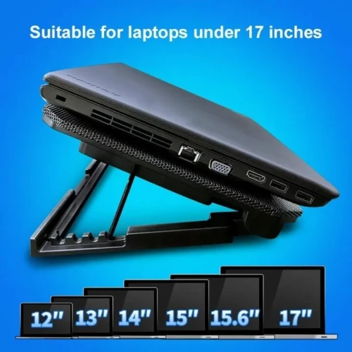 Refroidisseur Laptop Hauteur Réglable avec Ventilateur Antidérapante Avec Lumière LED Bleu CP100 