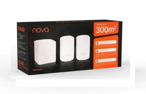 Pack de 3 Systèmes WiFi Maillé NOVA AC1200 pour toute la maison 300m2 MW5 (3-Pack) Tenda