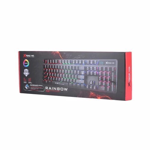 Clavier Gaming Mécanique Multimédia Anti-Ghosting Rétro-Éclairage RGB USB QWERTY GK-980 Xtrike Me