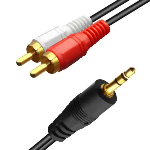 Câble Audio Auxiliaire Jack 3.5mm Mâle à 2RCA Mâle Cordon Mince  de 1.5 m /3 m /10 m