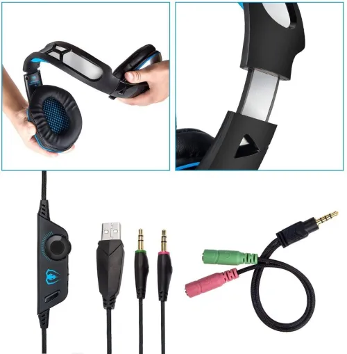 Casque Pro Gaming avec Microphone Lumineux pour PC Mobile PS4 GM-3 BEEXCELLENT