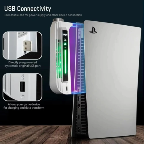 Refroidisseur & Extracteur de Chaleur avec Hub USB 2.0 & Indicateur LED pour PS-5 PG-P5031A IPEGA