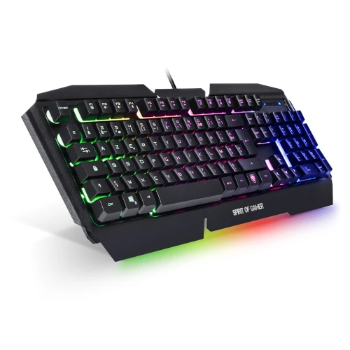Clavier Gamer Semi-Mécanique Anti-Ghosting Rétro-Éclairage Rgb Usb Pro-K5 SPIRIT OF GAMER