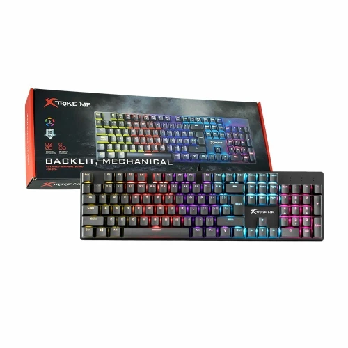 Clavier Gaming Mécanique Multimédia Anti-Ghosting Rétro-Éclairage USB QWERTY GK-915 Xtrike Me