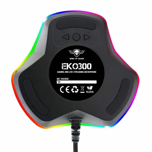 Microphone gaming & Live Streaming Omnidirectionnel USB Pour PC MIC-EKO300 Spirit Of Gamer