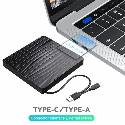 Graveur & Lecteur Dvd & CD Externe Slim USB 3.0/USB Type-C pour Windows / MAC OS
