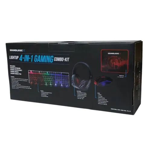 Pack 4-in-1:Clavier Gaming, Casque Gaming, Souris Gaming & Tapis Souris Light RGB 