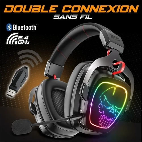 Casque Gamer Pro Sans Fil 7.1 Surround Micro Flexible MultiPlatforme Xpert-H1500