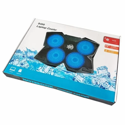 Refroidisseur Laptop avec 4 Ventilateurs Réglables Compatibles jusqu'à 17" S400