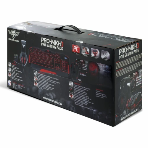 Pack 4 In 1: Clavier Gamer-Souris Gamer-Casque Rgb-Tapis Anti-Dérapant Pro-MKH3 Spirite Of Gamer