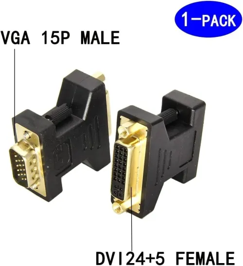 Adaptateur Vidéo Haute Performance DVI-I (24+5) Femelle vers VGA Mâle (15 Broches)