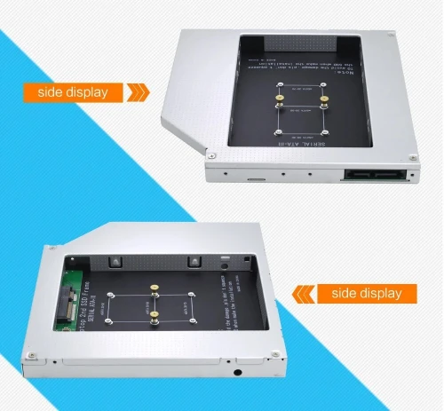 Boîtier Rack pour Disque Dur Secondaire SSD mSATA pour Ordinateur Portable SATA 9.5 mm
