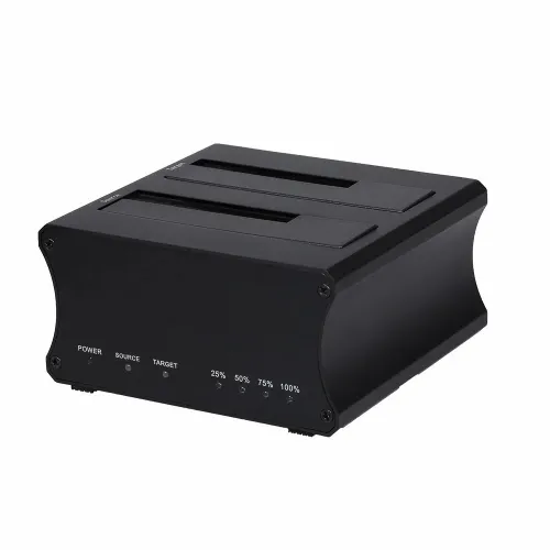 Station d'Accueil Double HDD SATA 2,5/3,5 Pouces, USB 3.0, Clonage Offline, Boîtier d'Aluminium 